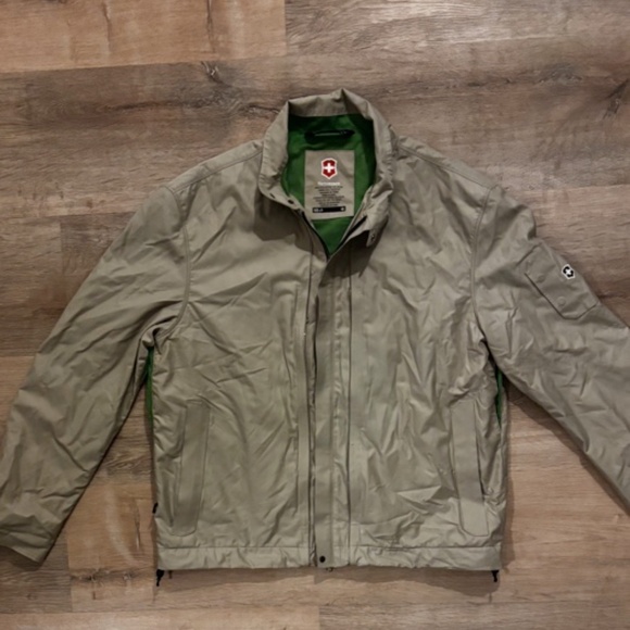 Victorinox Swiss Army Jacket Beige Tech Cotton Mens L - Picture 2 of 8